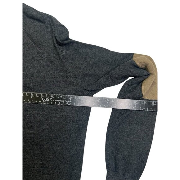 J Lindeberg Cardigan Sweater Mens XXL Fits Sz LARGE Gray Elbow Patch Pinehurst - Picture 13 of 14